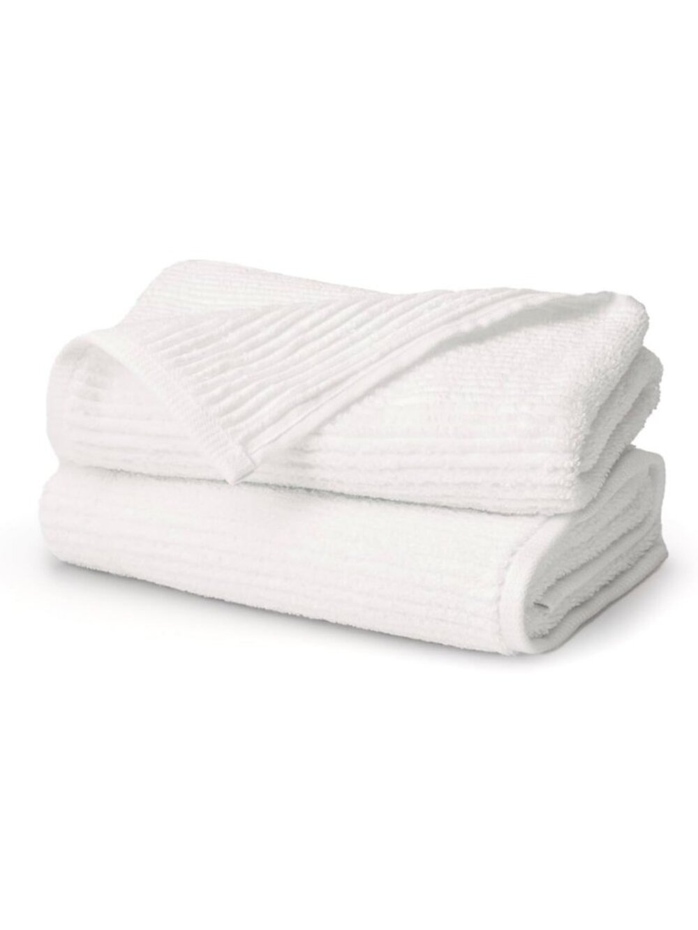 Luxurious Turkish Ribbed Hand Towel Set - Soft, Absorbent, Elegant White Decor